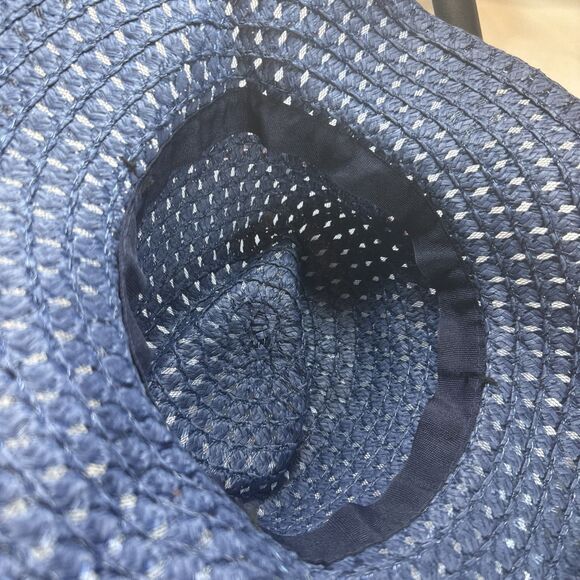 SHEIN Navy Blue Straw Hat Red White And Blue Bead Accents USA NWOT - Picture 11 of 12